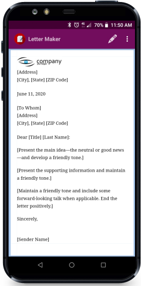 Letter Writting App