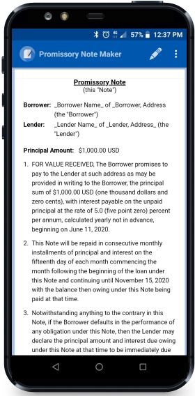 Promissory Note Maker